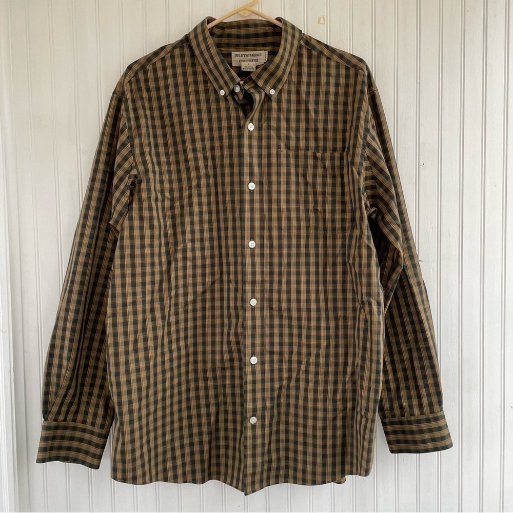 Duluth Trading Company Men's Wrinklefighter Relaxed Fit Long Sleeve Shirt LARGE